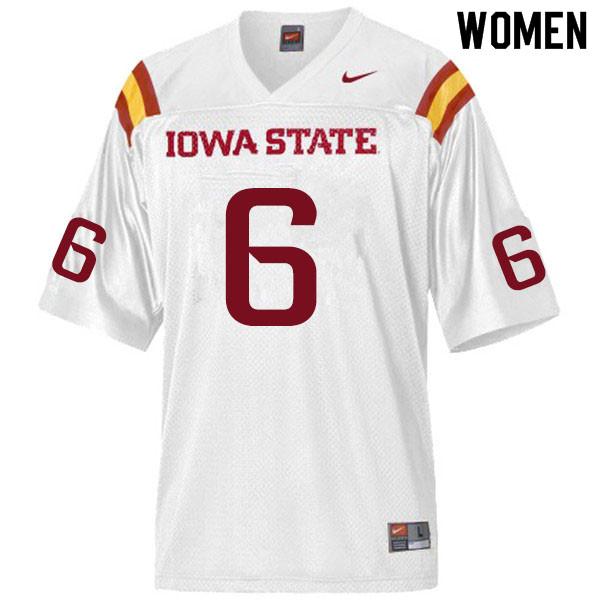 Iowa State Cyclones Women's #6 Tymar Sutton Nike NCAA Authentic White College Stitched Football Jersey OA42I78MM